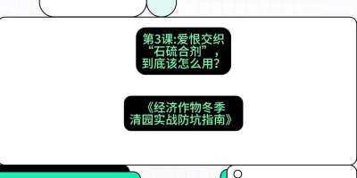 第3节：【核武药剂】爱恨交织的&ldquo;石硫合剂&rdquo;，到底该怎么用？，课程：《经济作物冬季清园&middot;实战防坑指南》#识农AI