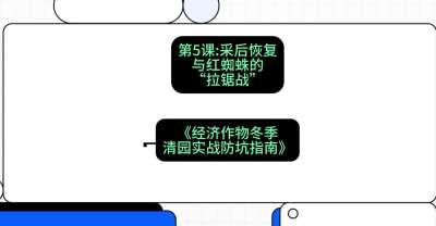 第5节：【柑橘清园】采后恢复与红蜘蛛的&ldquo;拉锯战&rdquo;，课程：《经济作物冬季清园&middot;实战防坑指南》#识农AI