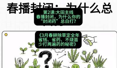 第2节：大田主线，春播封闭，为什么你的&ldquo;封闭药&rdquo;总白打？，课程：《3月春耕除草定全年：省钱、省药、不烧苗、少打两遍药的秘密》